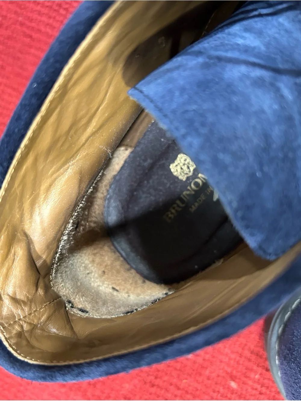 Brunomagli Italian Men's Suede Chukka Boots in Navy Blue